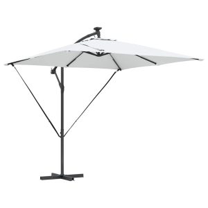Parasol Ogrodowy Piaskowy z Podstawą Składany Na Taras Balkon Ogród 943492 Parasol Ogrodowy Piaskowy z Podstawą Składany Na Taras Balkon Ogród 943492