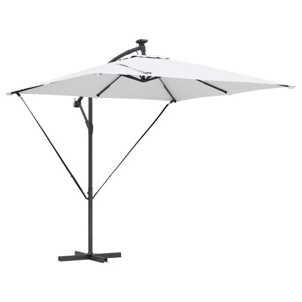 Parasol Ogrodowy Piaskowy z Podstawą Składany Na Taras Balkon Ogród 943492