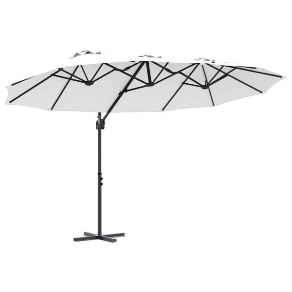 Parasol Ogrodowy Piaskowy z Podstawą Składany Na Taras Balkon Ogród 943534