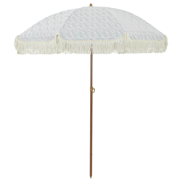 Parasol Ogrodowy Plażowy Na Słupku Składany Szary i biały 160 x 160 x 196 938928