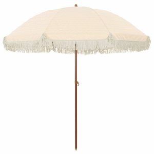 Parasol Ogrodowy Plażowy Na Słupku Składany Żółty i Biały 205 x 205 x 210 938887