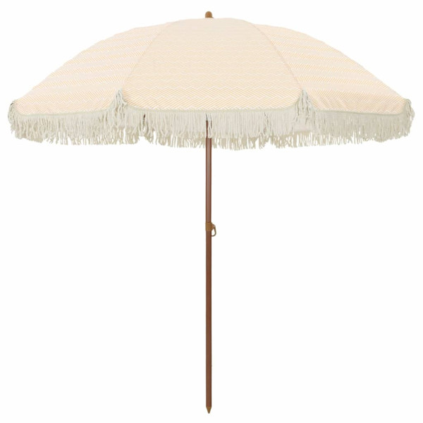 Parasol Ogrodowy Plażowy Na Słupku Składany Żółty i Biały 205 x 205 x 210 938887