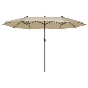 Parasol ogrodowy podwójny 460×270 beżowoszary 86153