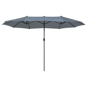 Parasol ogrodowy podwójny 460×270 szary 86116