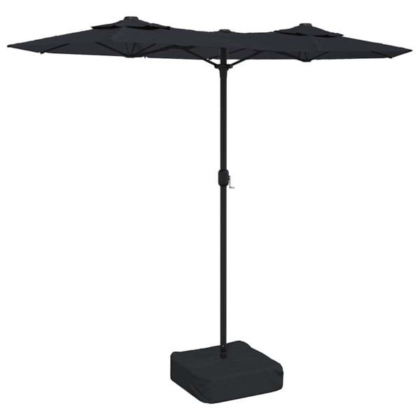 Parasol Ogrodowy Podwójny Czarny Składany Na Taras Balkon Ogród 316x145 cm 943610