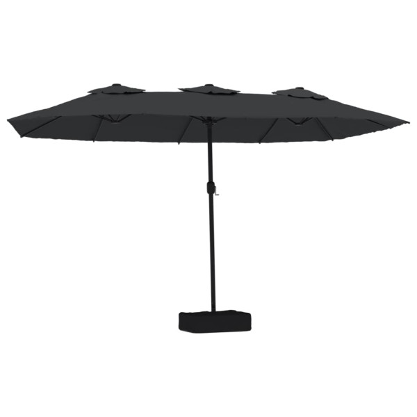 Parasol Ogrodowy Podwójny Czarny Składany Na Taras Balkon Ogród 449x265 cm 941544
