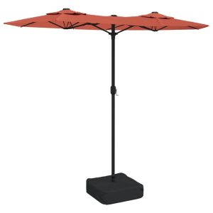 Parasol Ogrodowy Podwójny Terakota Składany z Oświetleniem Na Taras 316×145 943590