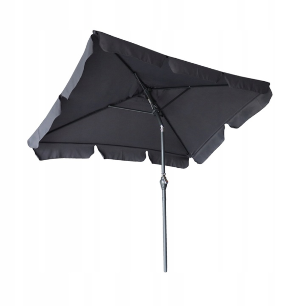 Parasol ogrodowy prostokątny regulowany pochylny składany Denver c. szary 874361