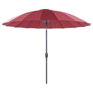 Parasol ogrodowy składany 255 cm z korbką czerwony 571961 Parasol ogrodowy składany 255 cm z korbką czerwony 571961