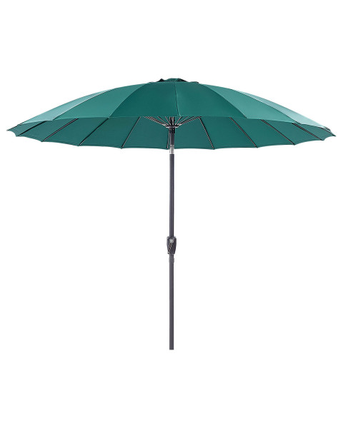 Parasol ogrodowy składany 255 cm z korbką zielony 86132