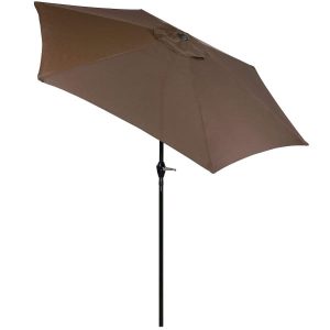 Parasol ogrodowy składany 260 cm duży na balkon brązowy 384882 Parasol ogrodowy składany 260 cm duży na balkon brązowy 384882