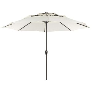 Parasol ogrodowy składany 285 cm z korbką beżowy 86155 Parasol ogrodowy składany 285 cm z korbką beżowy 86155