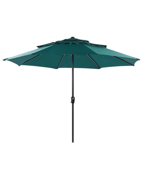 Parasol ogrodowy składany 285 cm z korbką zielony 86101