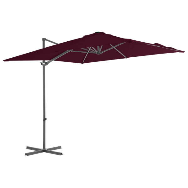 Parasol Ogrodowy Składany Bordowy z Podstawą Na Taras Balkon 250x250 cm 938874