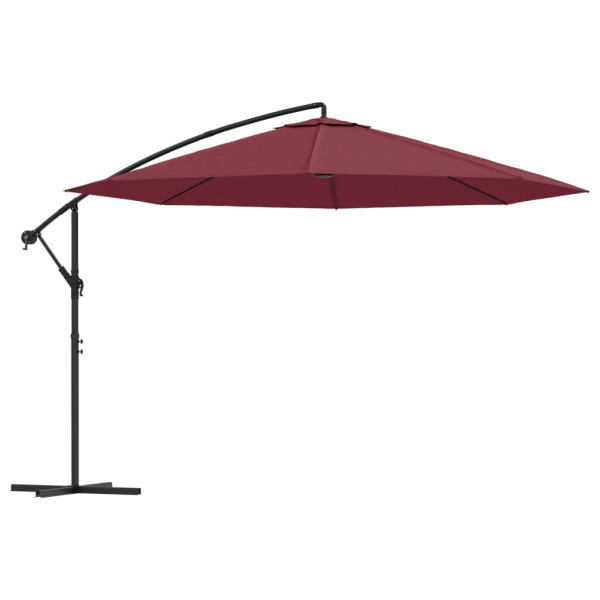 Parasol Ogrodowy Składany Bordowy z Podstawą Na Taras Balkon 350 cm 938930