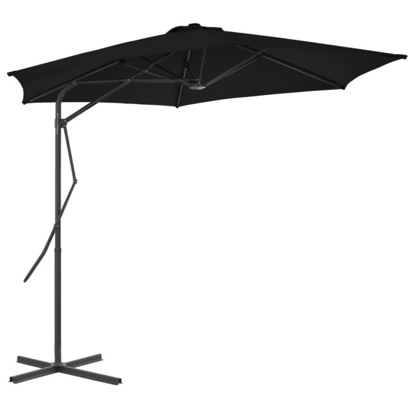 Parasol Ogrodowy Składany Czarny z Podstawą Na Taras Balkon 300x230 cm 938903
