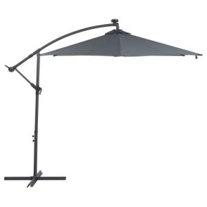 Parasol ogrodowy składany LED 285cm szary 86137