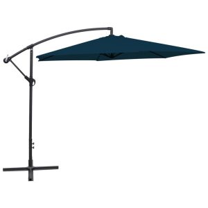 Parasol Ogrodowy Składany Niebieski z Podstawą Na Taras Balkon 3 m 939015