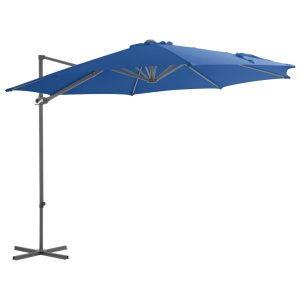 Parasol Ogrodowy Składany Niebieski z Podstawą Na Taras Balkon 300 cm 938968