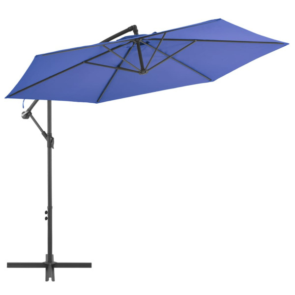 Parasol Ogrodowy Składany Niebieski z Podstawą Na Taras Balkon 300 cm 938919