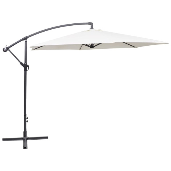 Parasol Ogrodowy Składany Piaskowy z Podstawą Na Taras Balkon 3 m 938923