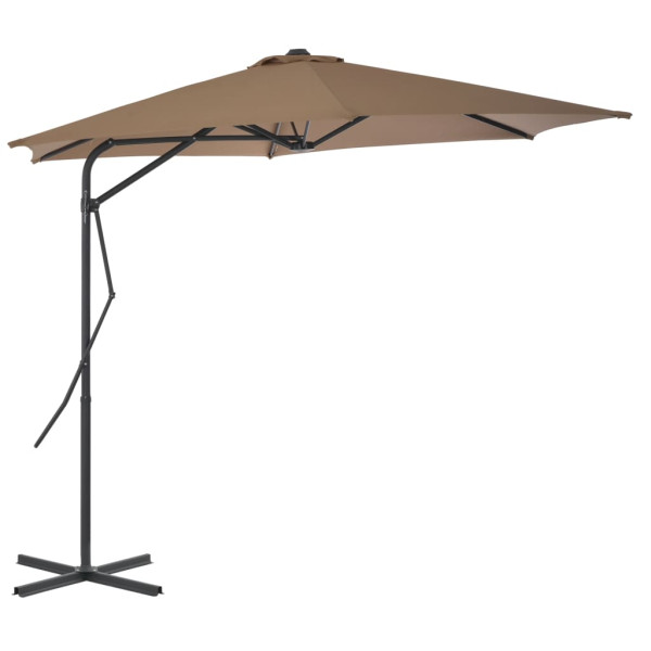 Parasol Ogrodowy Składany Taupe z Podstawą Na Taras Balkon 300 cm 939018