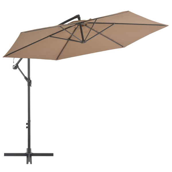 Parasol Ogrodowy Składany Taupe z Podstawą Na Taras Balkon 300 cm 938855