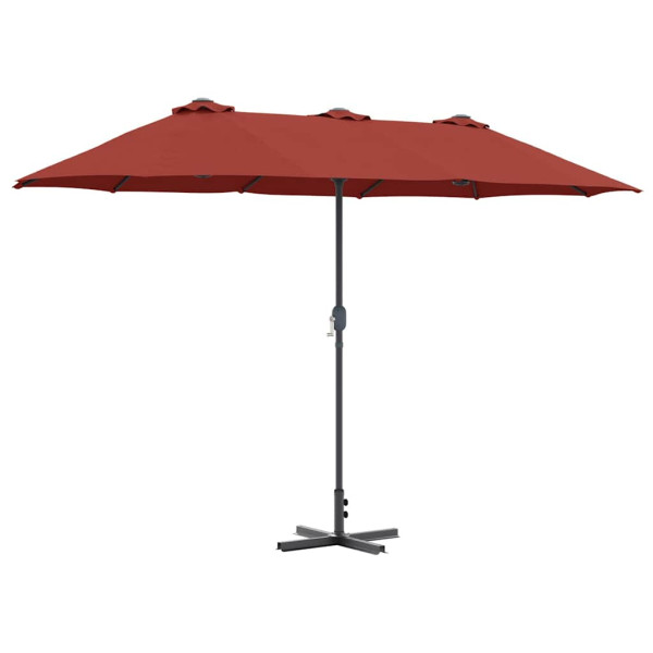 Parasol Ogrodowy Składany Terakota z Podstawą Na Taras Balkon 370 x 197 938941