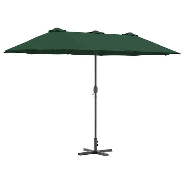 Parasol Ogrodowy Składany Zielony z Podstawą Na Taras Balkon 370 x 197 938972
