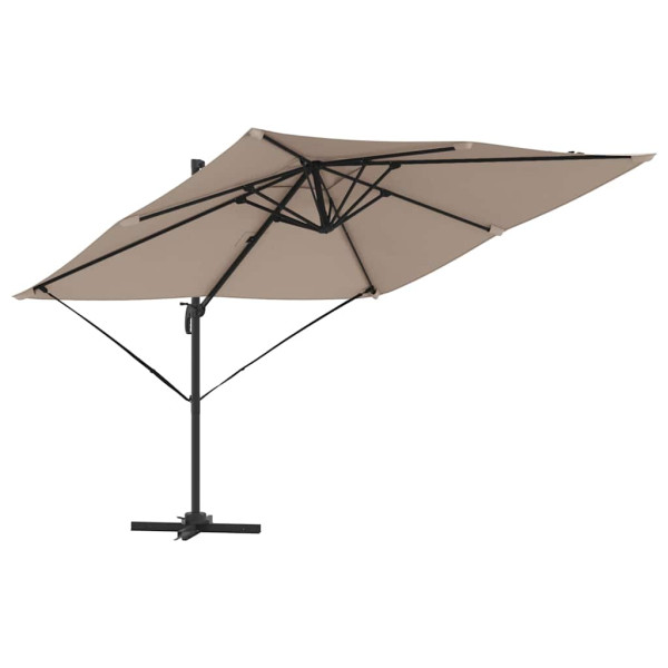Parasol Ogrodowy Szary Składany z Podstawą Na Taras Ogród 286 x 284 x 265 940693
