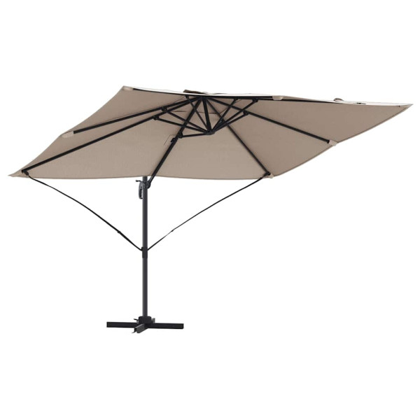 Parasol Ogrodowy Szary Składany z Podstawą Na Taras Ogród 351 x 250 x 260 940691