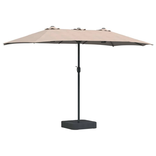 Parasol Ogrodowy Szary z Podstawą Składany Na Taras Balkon Ogród 940675