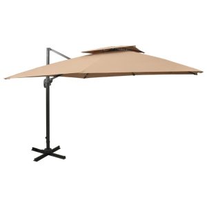 Parasol ogrodowy Taupe 300 x 300 cm vidaXL 594083 Parasol ogrodowy Taupe 300 x 300 cm vidaXL 594083