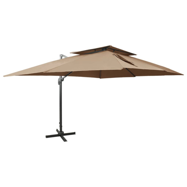 Parasol ogrodowy Taupe 300 x 400 cm vidaXL 594045
