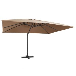 Parasol ogrodowy Taupe 400 x 300 cm (7 x 5 cm) vidaXL 591741 Parasol ogrodowy Taupe 400 x 300 cm (7 x 5 cm) vidaXL 591741