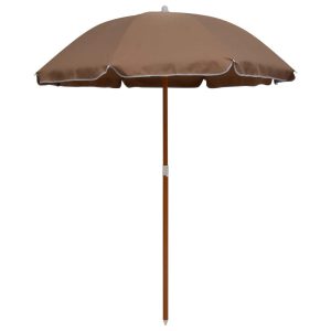 Parasol Ogrodowy Taupe Na Słupku Składany Na Taras Ogród 180 cm 938899 Parasol Ogrodowy Taupe Na Słupku Składany Na Taras Ogród 180 cm 938899