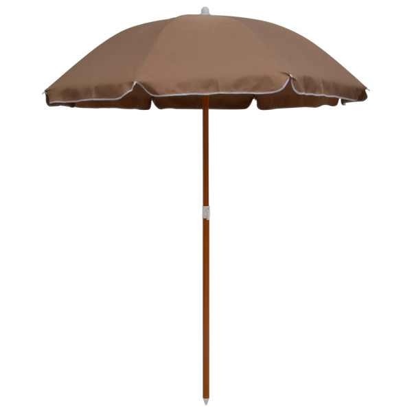 Parasol Ogrodowy Taupe Na Słupku Składany Na Taras Ogród 180 cm 938899