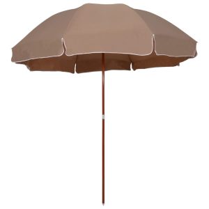 Parasol Ogrodowy Taupe Na Słupku Składany Na Taras Ogród 300 cm 939042 Parasol Ogrodowy Taupe Na Słupku Składany Na Taras Ogród 300 cm 939042
