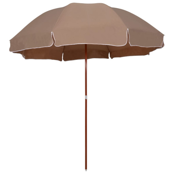 Parasol Ogrodowy Taupe Na Słupku Składany Na Taras Ogród 300 cm 939042