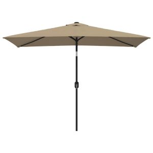 Parasol Ogrodowy Taupe Składany Na Słupku Na Taras Ogród Balkon 300 x 200 940681 Parasol Ogrodowy Taupe Składany Na Słupku Na Taras Ogród Balkon 300 x 200 940681