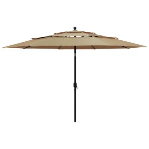 Parasol Ogrodowy Taupe Składany Na Słupku Na Taras Ogród Balkon 945782 Parasol Ogrodowy Taupe Składany Na Słupku Na Taras Ogród Balkon 945782
