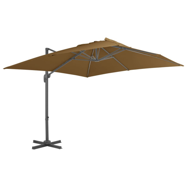 Parasol Ogrodowy Taupe Składany z Podstawą Na Taras Ogród 300x300 cm 945802