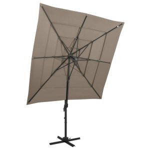 Parasol ogrodowy Taupe vidaXL 591611 Parasol ogrodowy Taupe vidaXL 591611