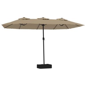 Parasol ogrodowy Taupe vidaXL 591652 Parasol ogrodowy Taupe vidaXL 591652