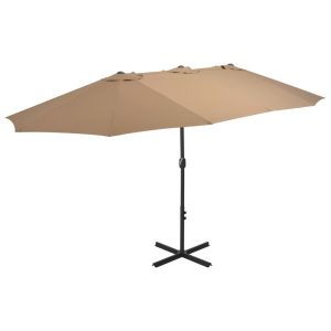 Parasol ogrodowy Taupe vidaXL 591530 Parasol ogrodowy Taupe vidaXL 591530