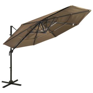 Parasol ogrodowy Taupe vidaXL 593793 Parasol ogrodowy Taupe vidaXL 593793