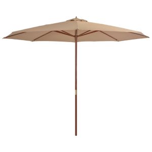 Parasol ogrodowy Taupe vidaXL 591564 Parasol ogrodowy Taupe vidaXL 591564