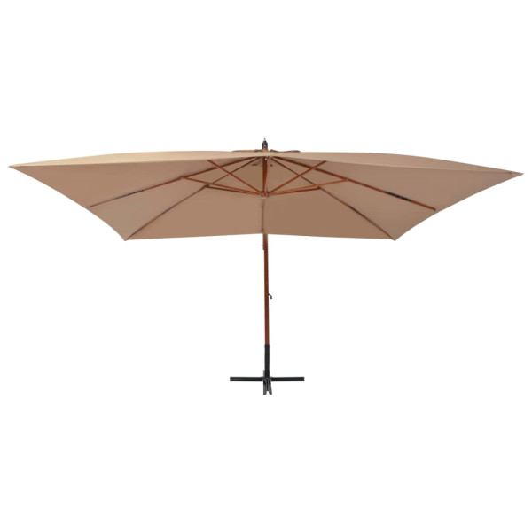 Parasol Ogrodowy Taupe z Podstawą Składany Na Taras Balkon Ogród 400x300 cm 941500