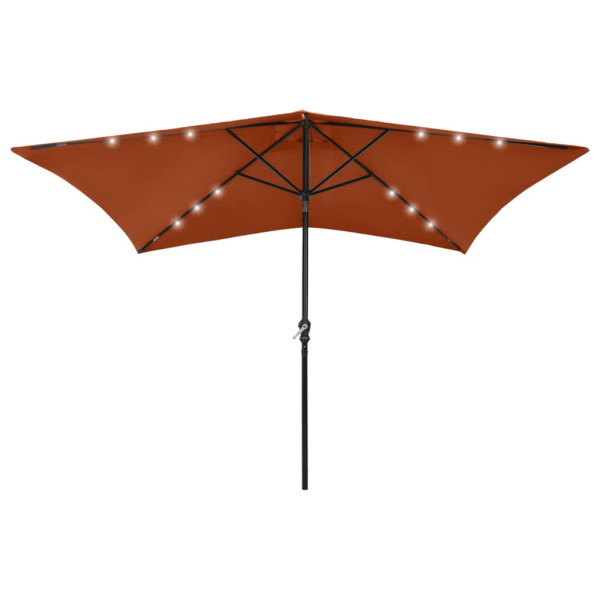 Parasol Ogrodowy Terakota Składany Na Słupku z Oświetleniem 2x3 m 938939