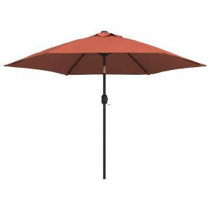 Parasol Ogrodowy Terakota Składany Na Słupku z Oświetleniem 300 cm 938946 Parasol Ogrodowy Terakota Składany Na Słupku z Oświetleniem 300 cm 938946